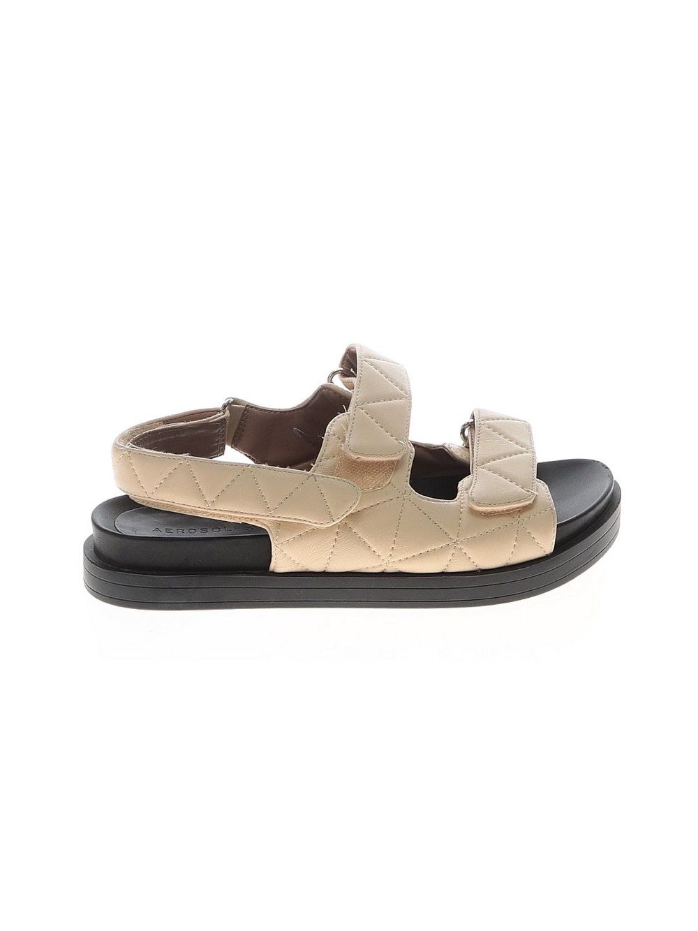 Aerosoles Quilted Beige Comfort Platform Sandals